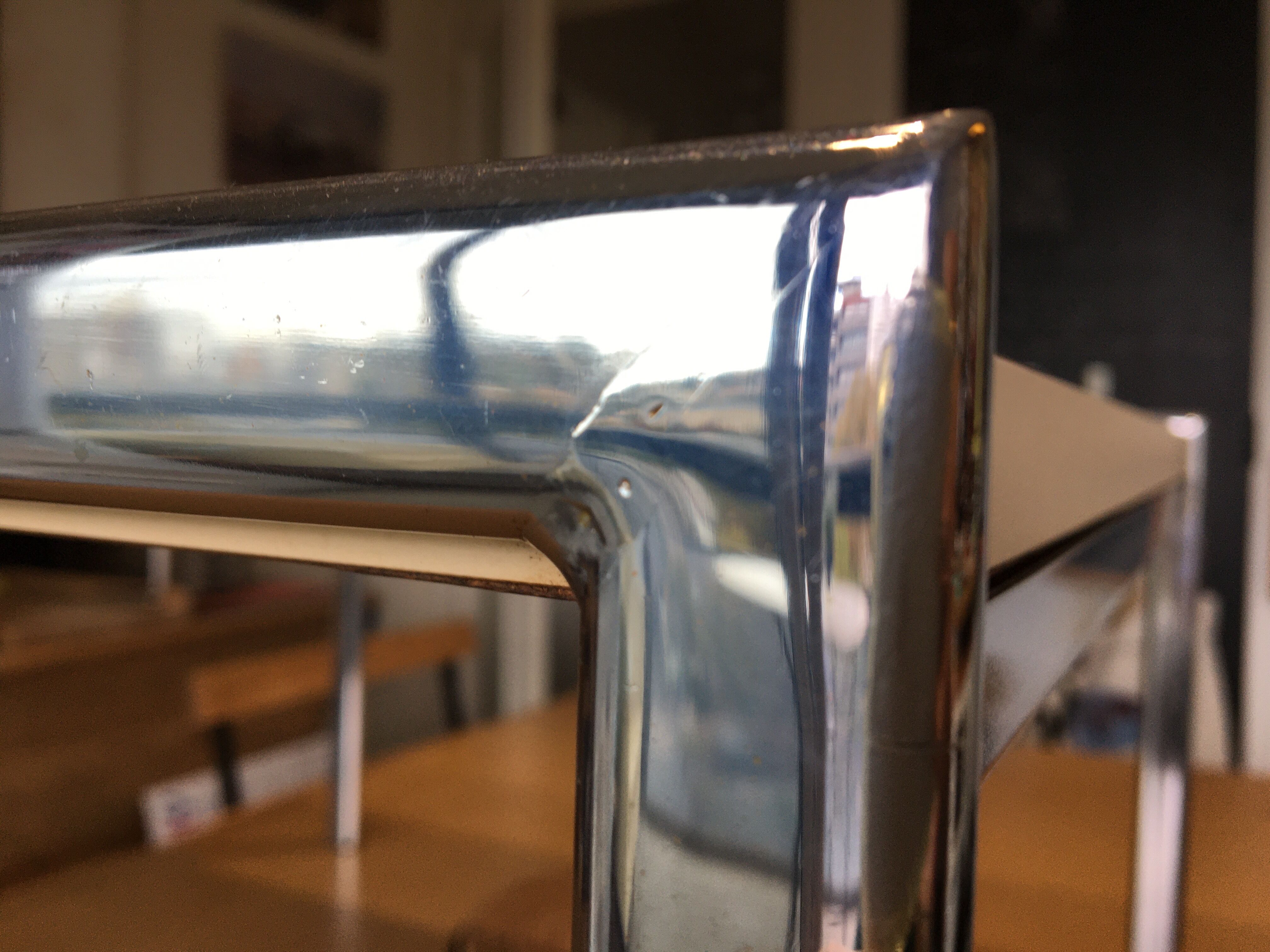 Vintage 80s chrome coffee table