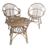 Vintage rattan lounge set
