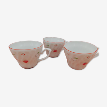 3 porcelain coffee cups - Alba Iulia - Apples - Romania