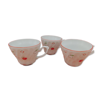 3 porcelain coffee cups - Alba Iulia - Apples - Romania