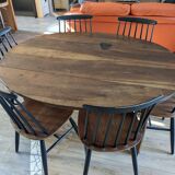 Oval solid walnut farmhouse table