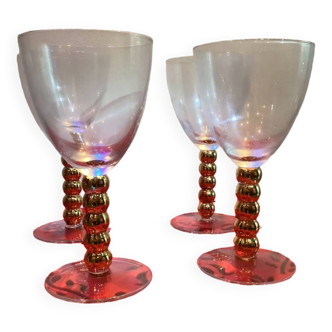 Stemware with golden pearls / TB Good condition