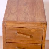Art Deco bedside table in Burmese teak