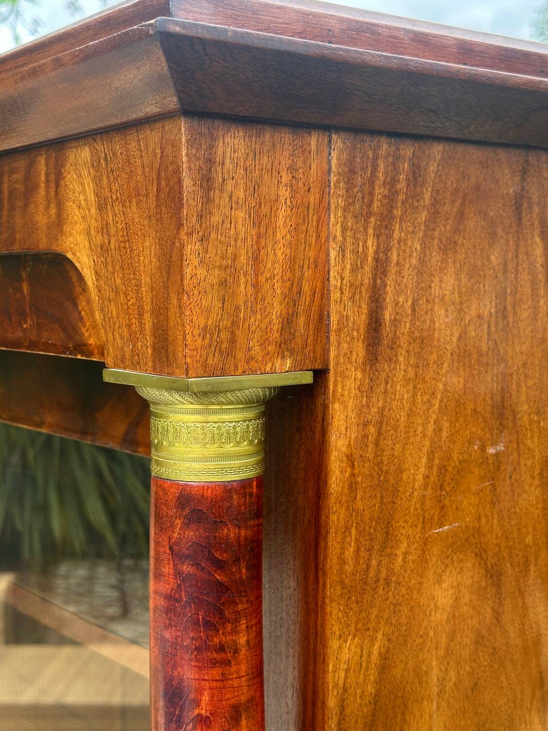 Empire Style Mahogany Display Cabinet/Bookcase, 19th Century