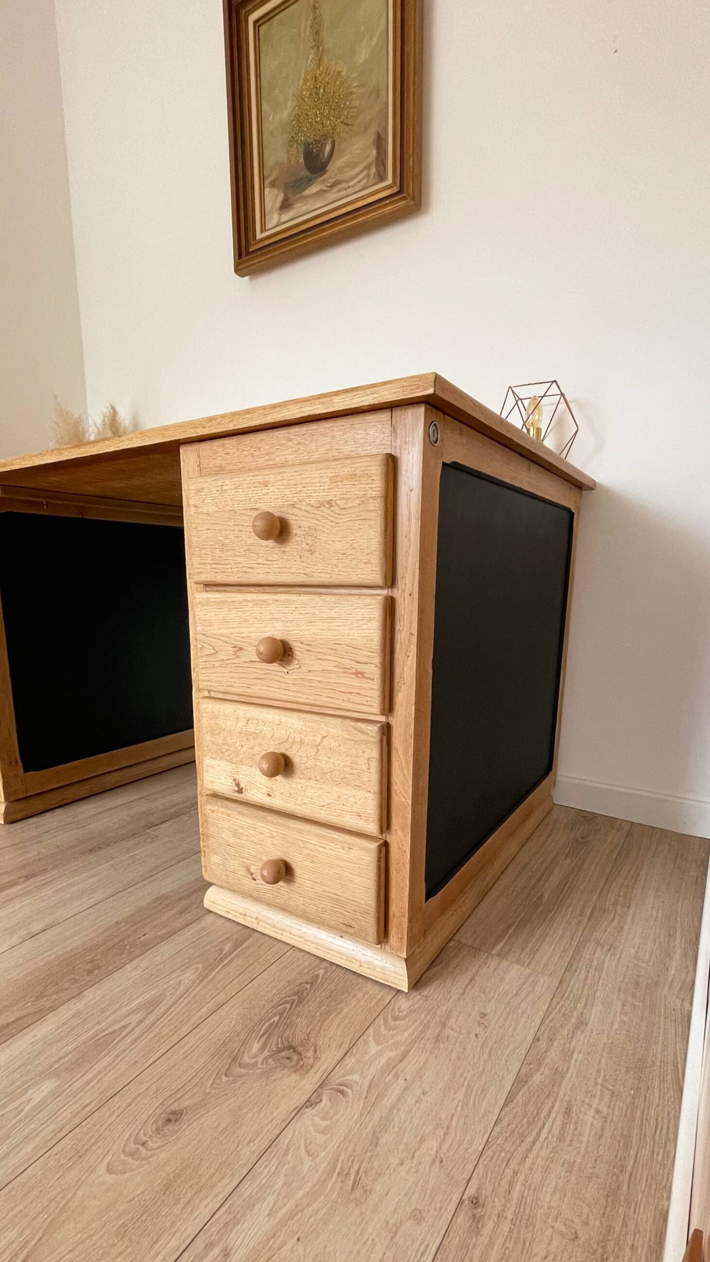 Large solid oak desk