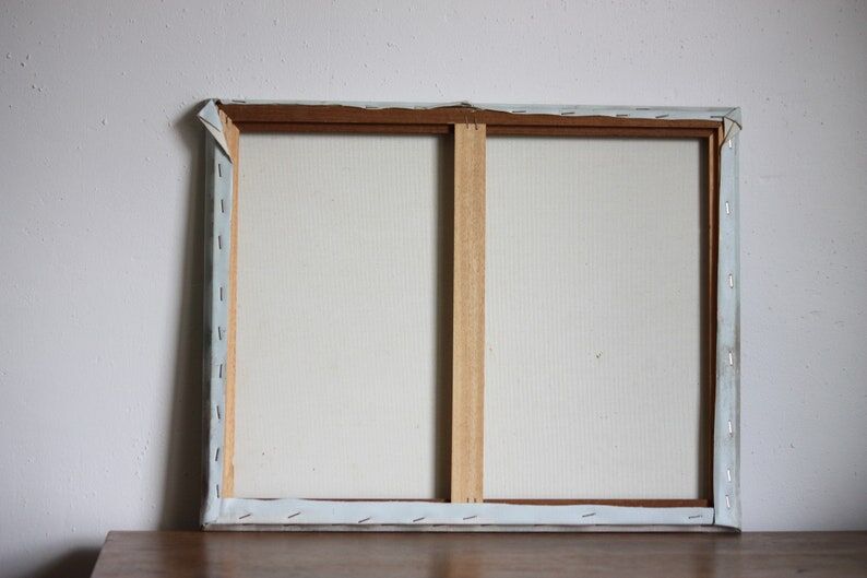 Painting on canvas flowers in meadow