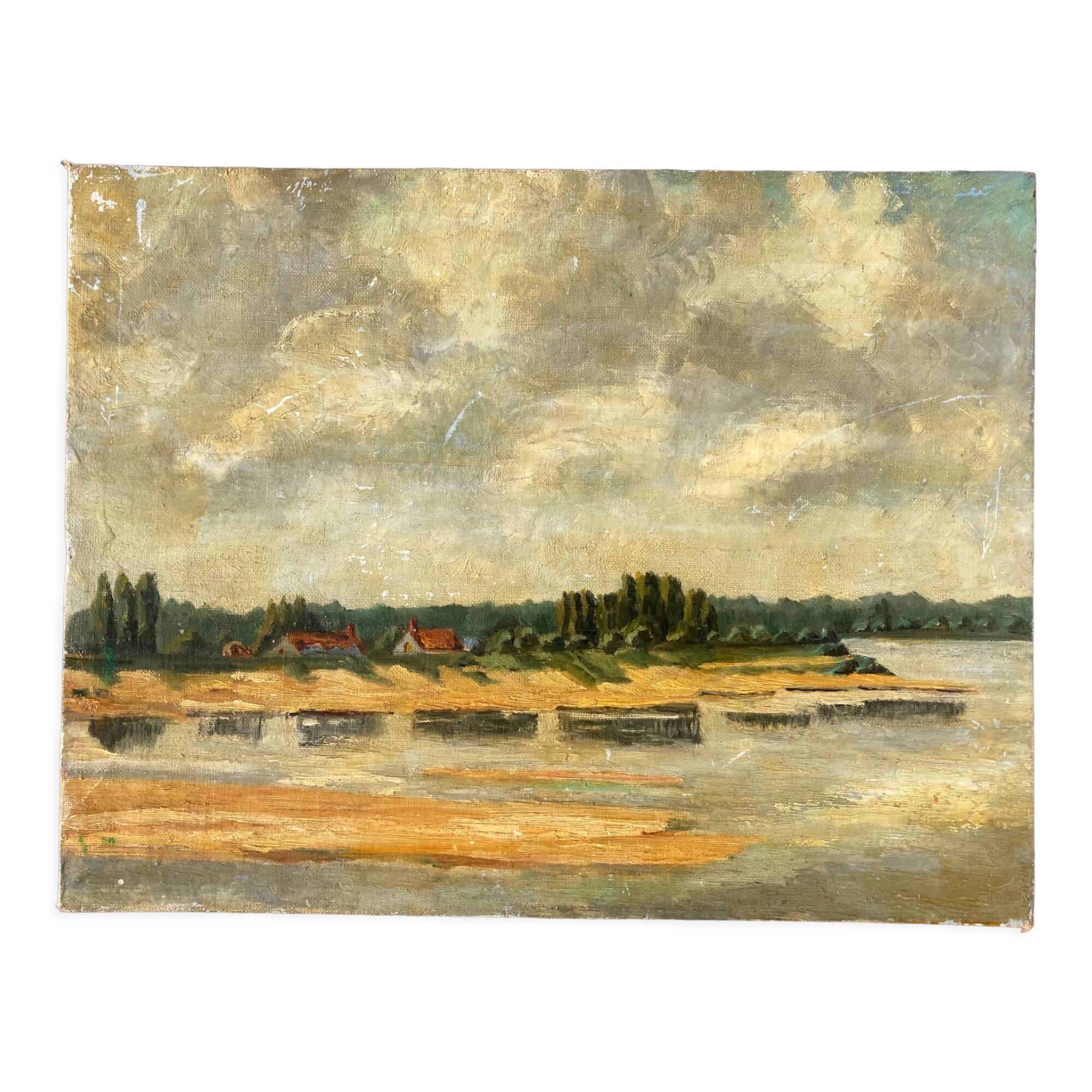 Oil painting on landscape panel