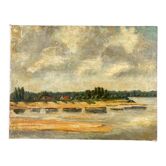 Peinture huile sur panneau paysage