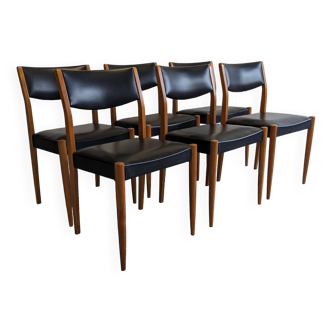 Series of 6 vintage chairs from the 50s/60s