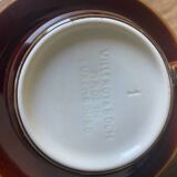 Set of 4 large cups + saucers + milk jug