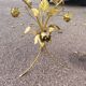 Florentine gold metal floral glass coffee table