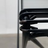 Set of black postmodern Kreuzschwinger chairs by Till Behrens for Schlubach, 1980s.