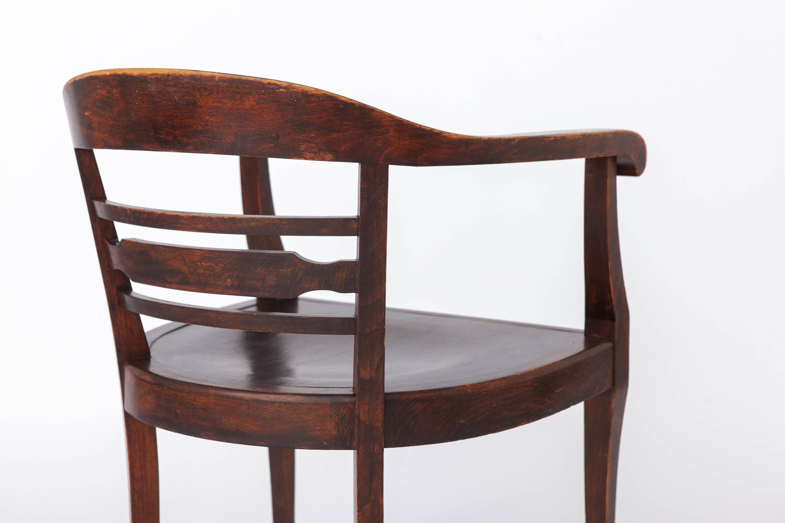 Vintage 1930s Wooden Armchair | Solid Beech | German Art Deco Chair