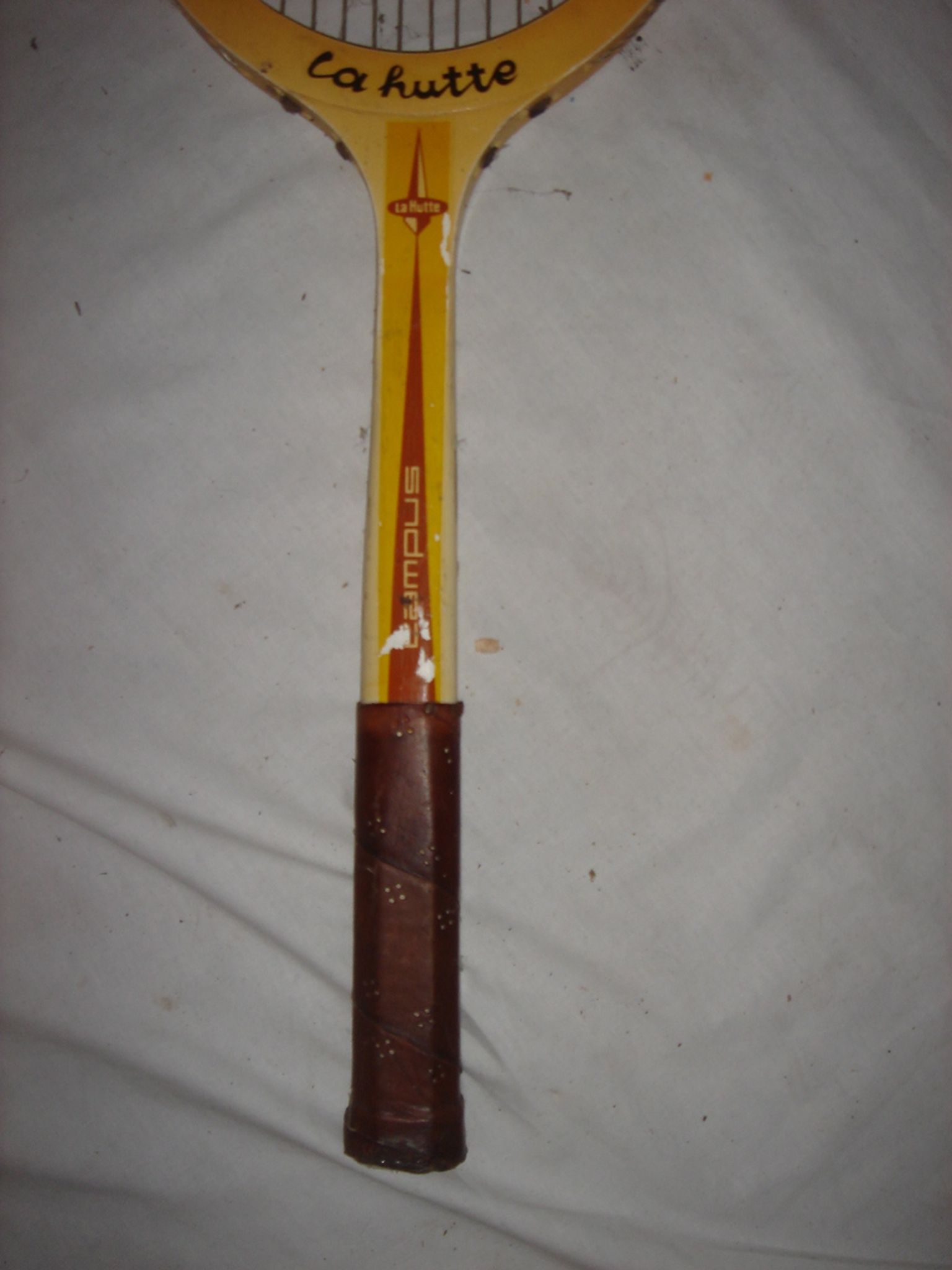 Old wooden tennis racket Donnay la Hutte Campus from 1960