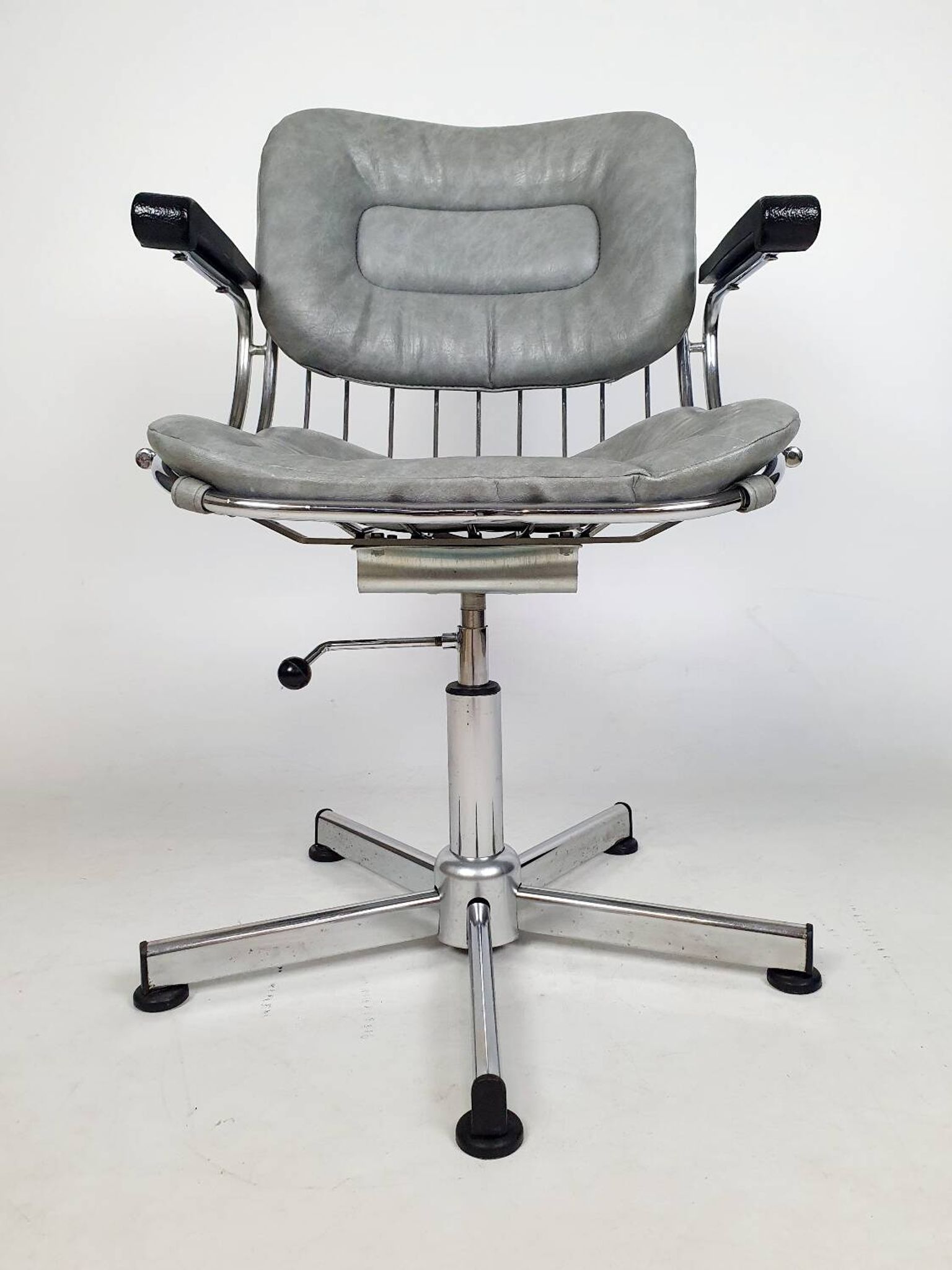 Vintage chrome swivel armchair