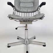 Vintage chrome swivel armchair