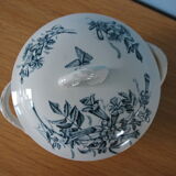 Iron earth tureen decorated with flowers and butterflies Jasmine from Virginie de Badonviller