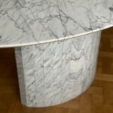 Restaurant to eat oval marble arabescato vintage Italy