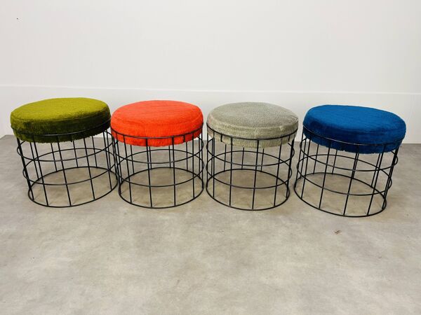 4 tabourets T1 par Verner Panton, design années 60