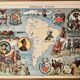 Old illustrated map of andean america from 1948 - jp pinchon