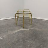 Brass and smoked glass nesting tables, 1970s