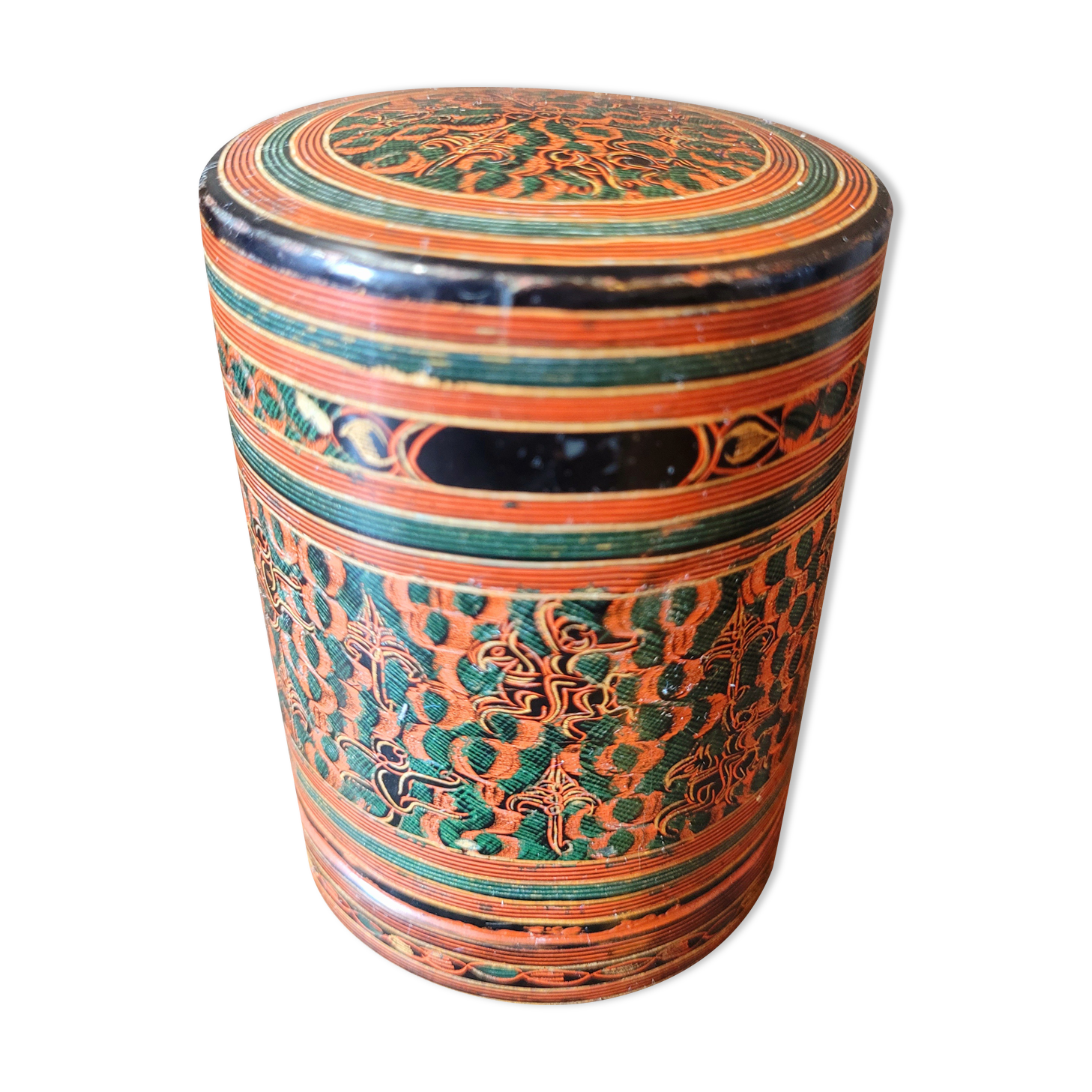 Old vintage lacquer box Asia Burma China