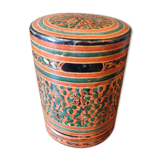 Old vintage lacquer box asia burma china