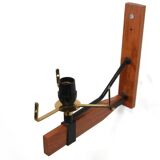 Appliques murales italiennes par Esperia en teck avec verre, années 1950.