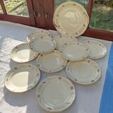Set 10 flat plates and St Amand dish