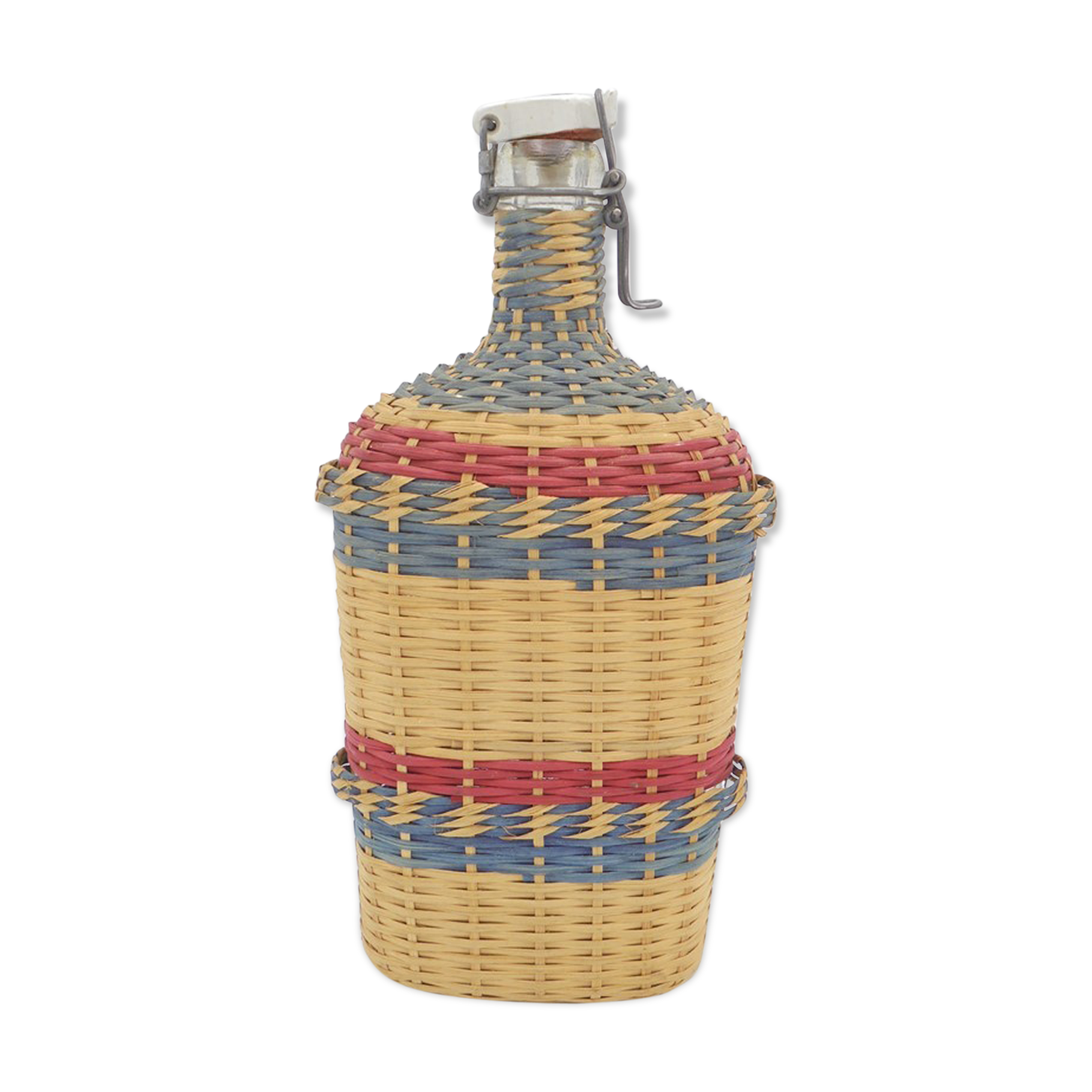 Bottle covered with wicker