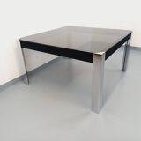 Vintage Italian square dining table by Faleschini for Mariani glass