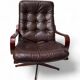 Scandinavian armchair in brown leather