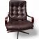 Fauteuil scandinave en cuir marron