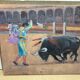 painted bull scene