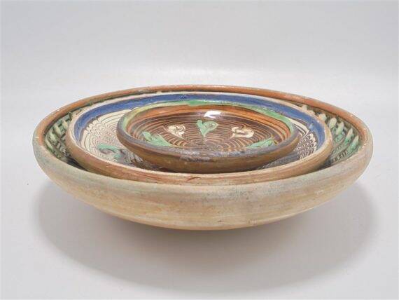 Set of 3 terracotta bowls