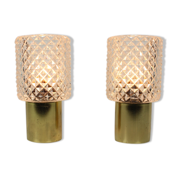 Pair of table lamps Kamenický Šenov, Preciosa, 1970's.