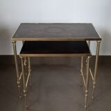 Bronze and eglomised glass nesting tables