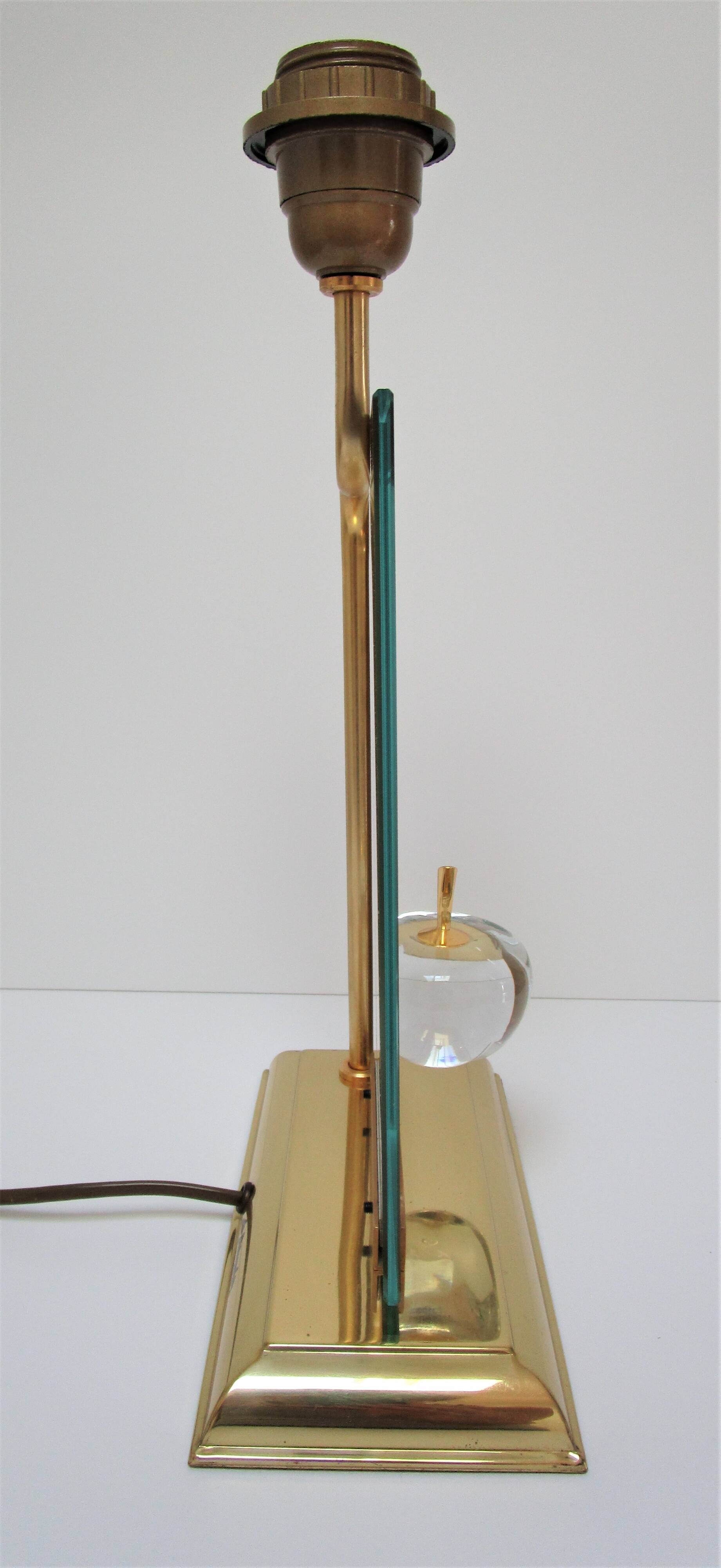 "Apple" lamp, dolphin, gold metal glass