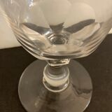 8 verres anciens, soufflés, à vin, à pied, en cristal taillé Baccarat, XIXème