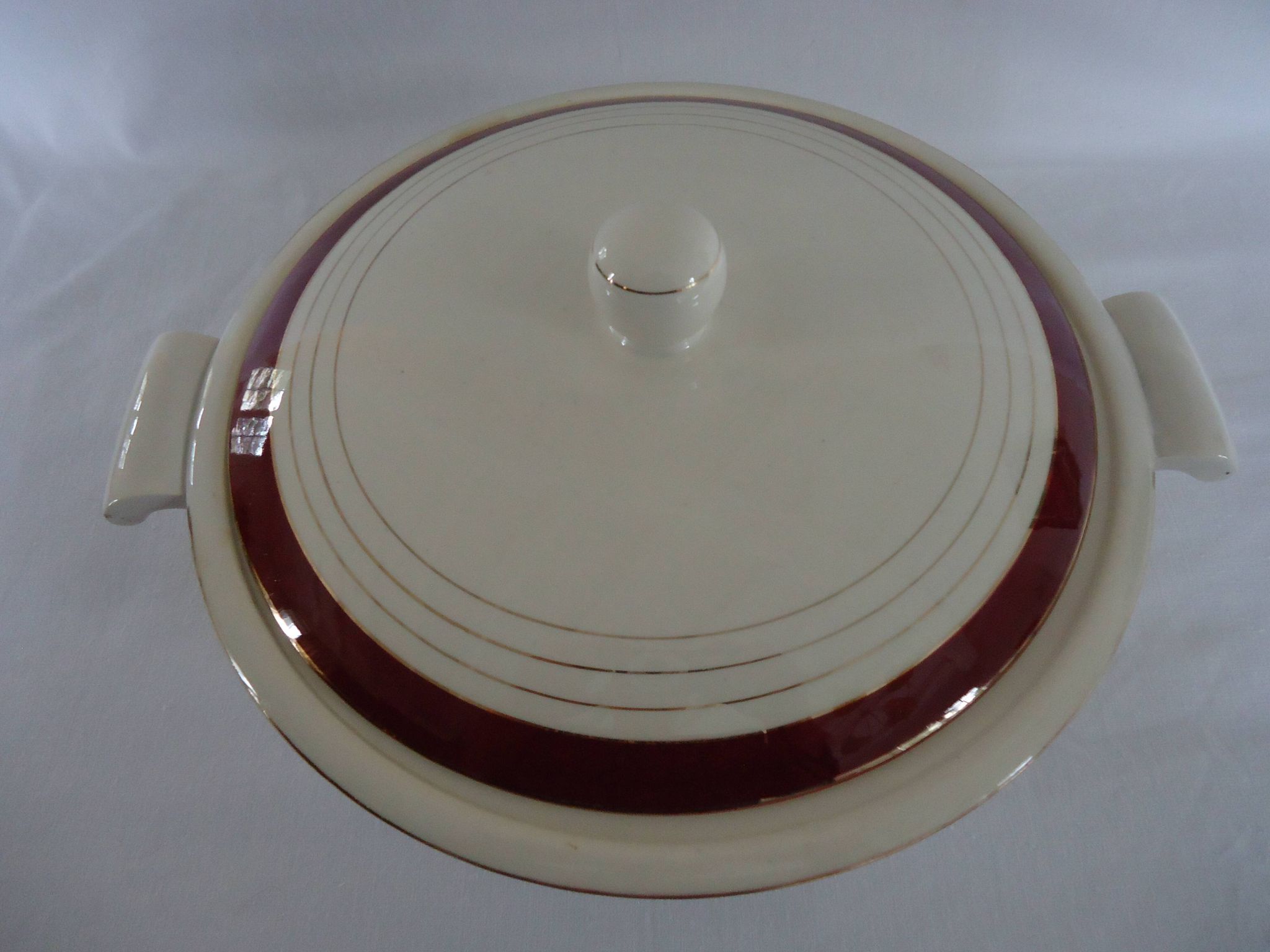 Opaque porcelain vegetable tureen/tureen from digoin sarreguemines, pasteur model
