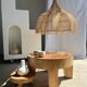 Rattan pendant lamp in the shape of a flower