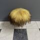 Yellow Angora sheep skin stool 1960s