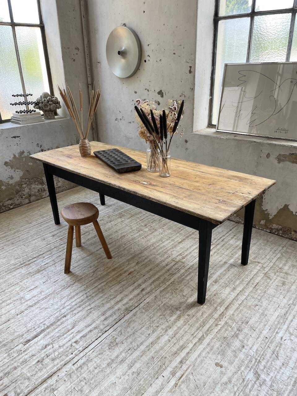2m pine and oak farmhouse table