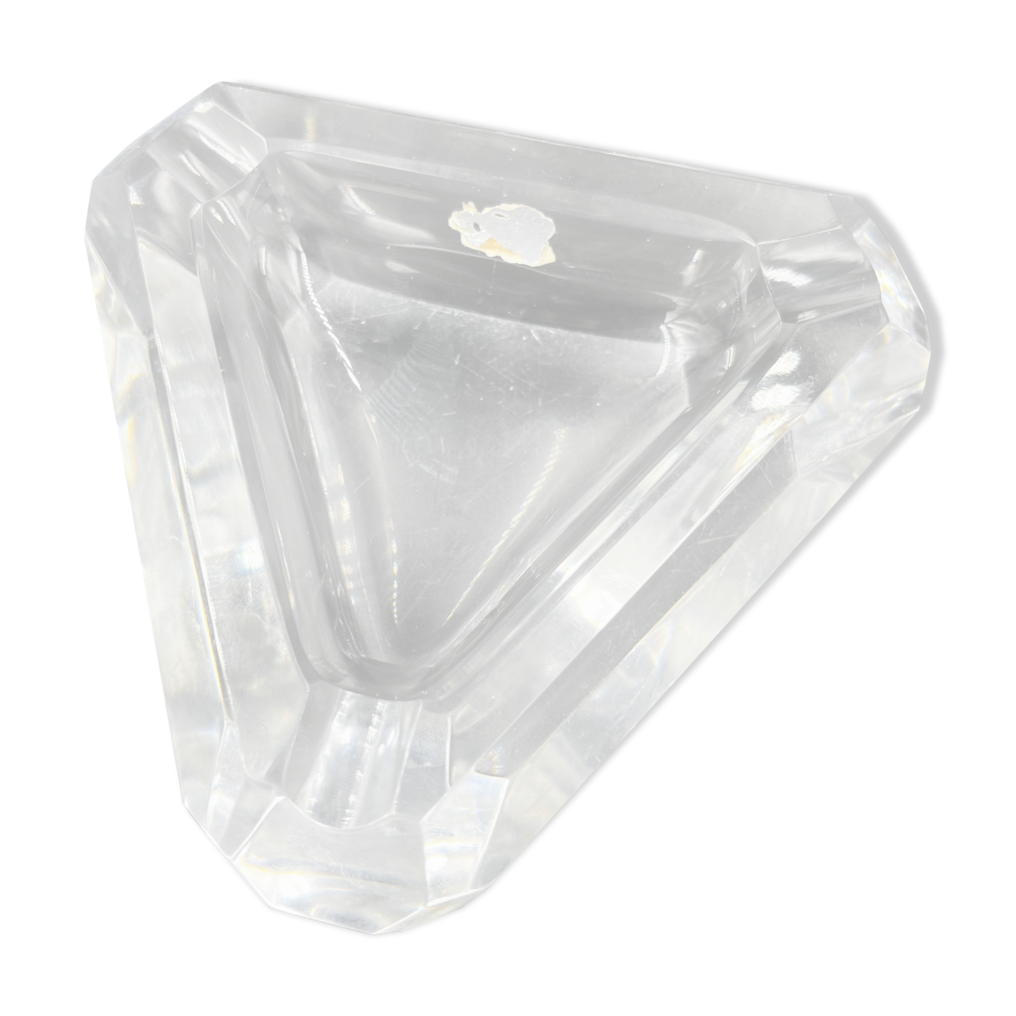 Triangular ashtray in val saint Lambert crystal