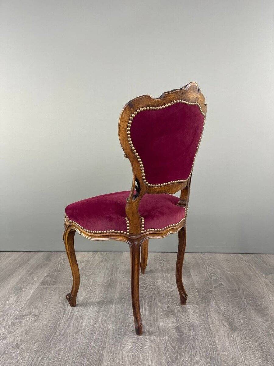 Ensemble chaise et repose-pieds de style louis xv, xixe siècle