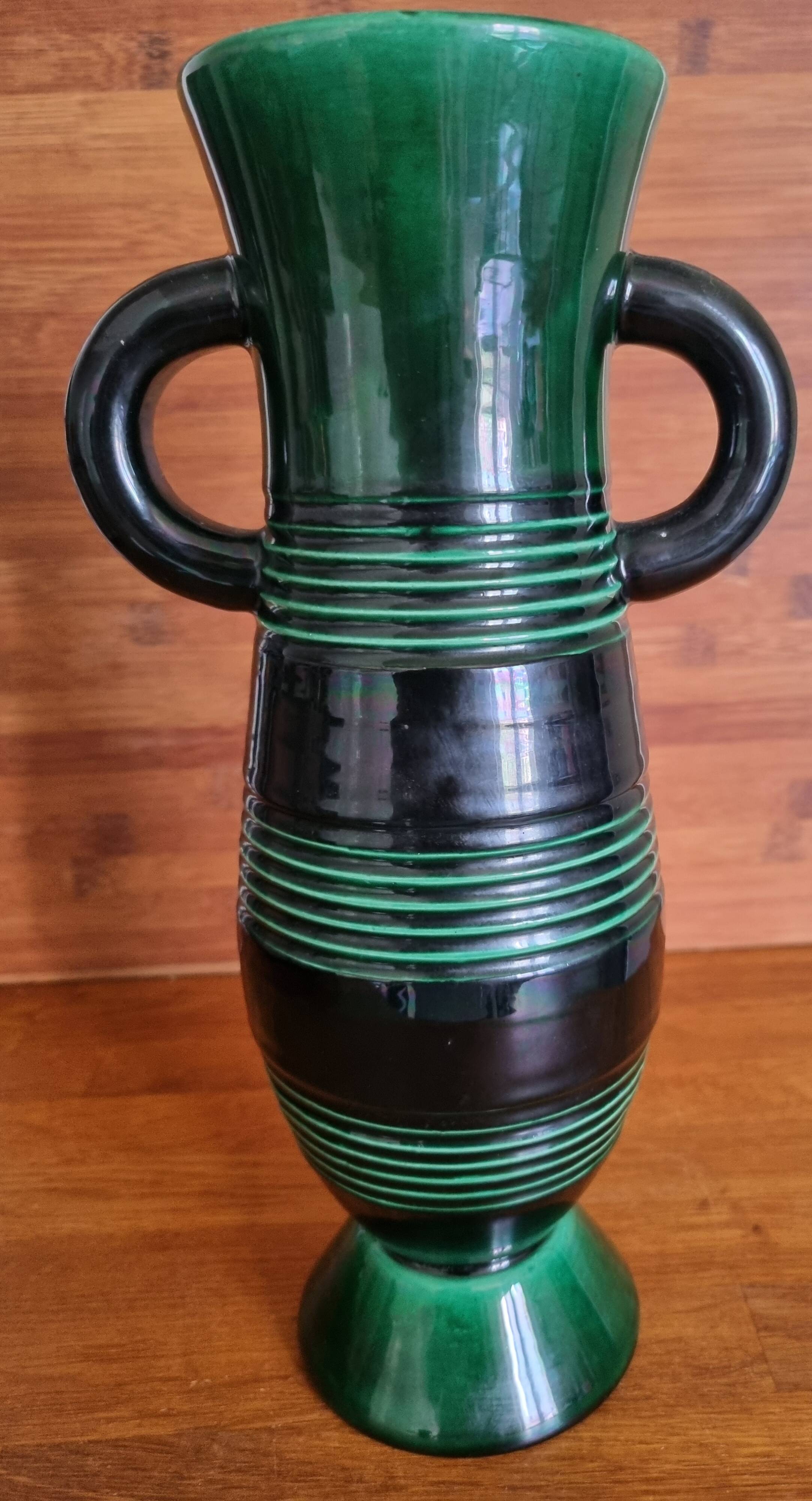 Large St Clément vase B Letalle 32cm Art Deco 1940s - 1950s