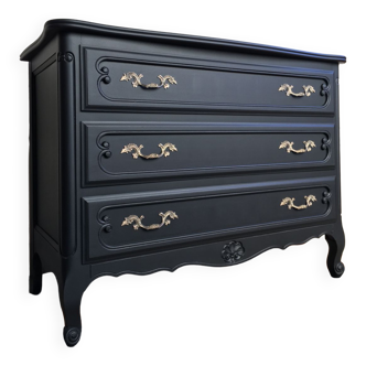 Revamped vintage black chest of drawers