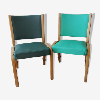 Pair of chairs Steiner model bow-wood