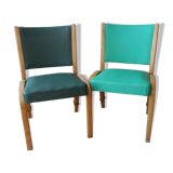 Pair of chairs Steiner model bow-wood