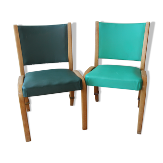 Paire de chaises Steiner modèle Bow-Wood